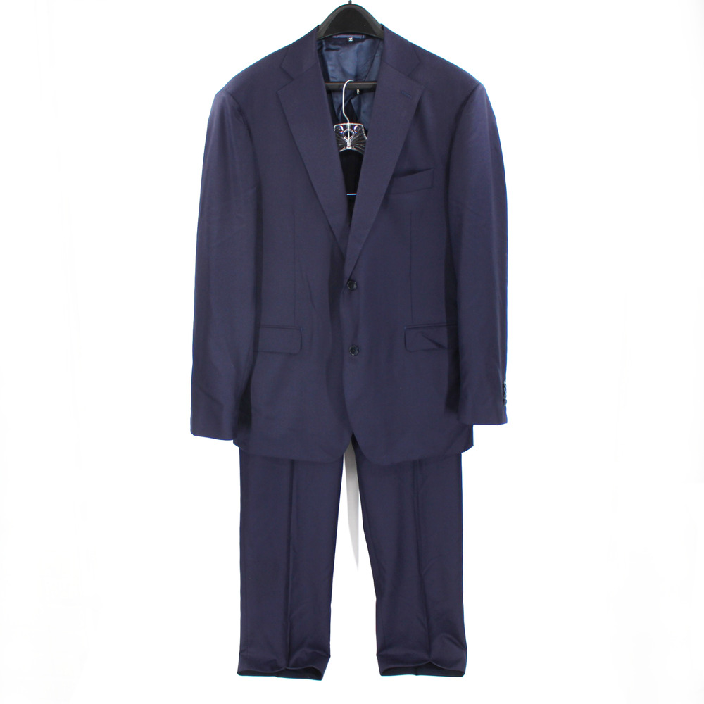 Hardy Minnis Beyond Measure Navy Wool Single Breasted 2 Pc Suit 46L Blazer Pants